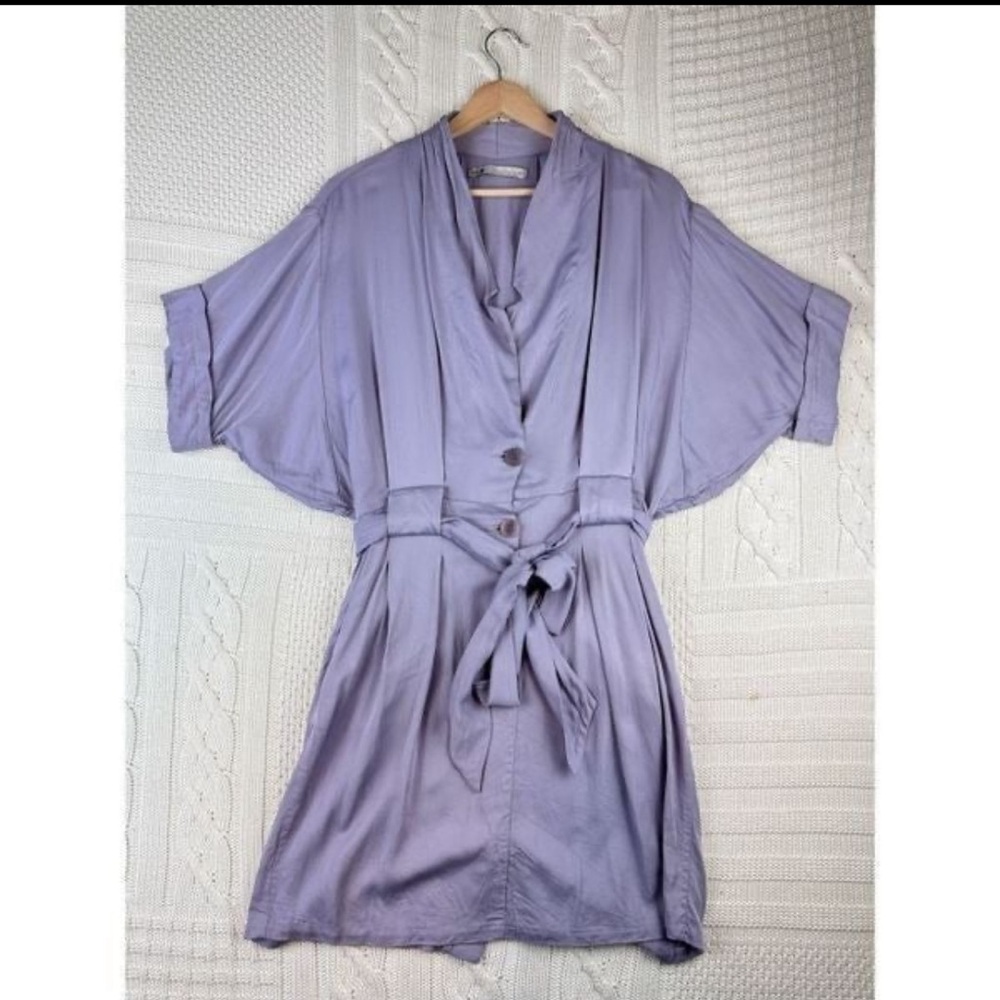 Barneys New York - Fin Purple Organic Bamboo Shirt Dress size 40 (Large)